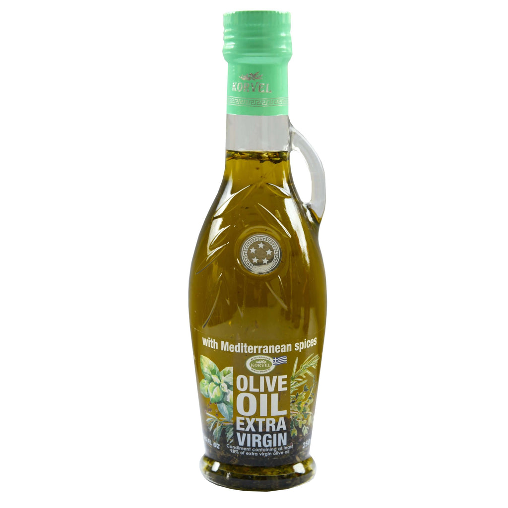 KORVEL Greek Extra Virgin Olive Oil Mediterranean herbs 250ml 6 pack