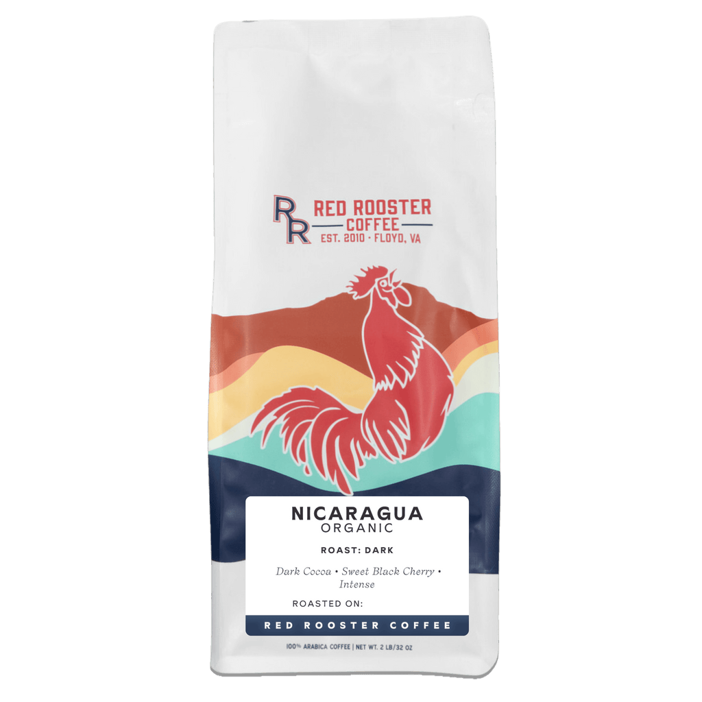 Red Rooster Coffee Nicaragua Organic coffee bag front view