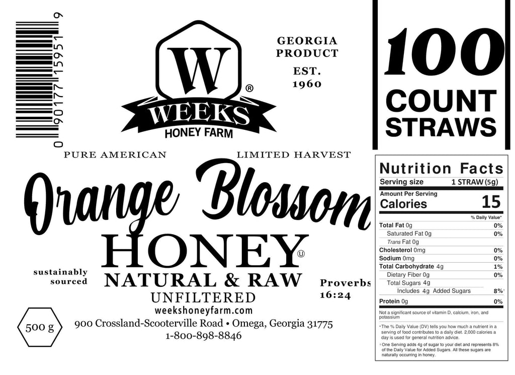 Raw Honey Straws - pure and unfiltered