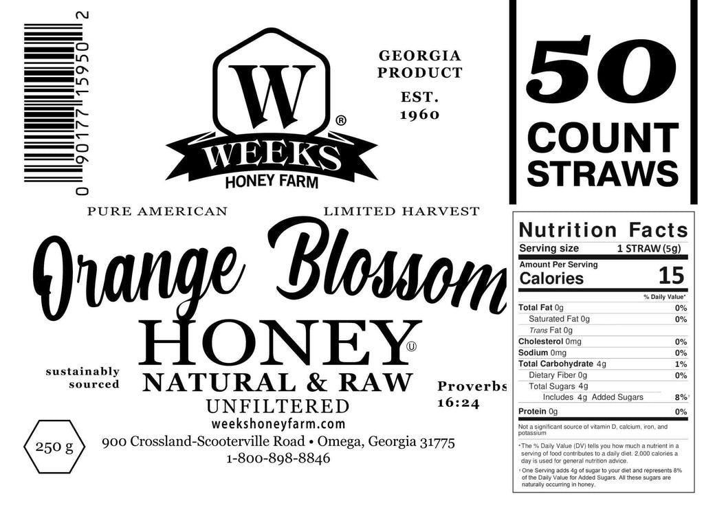 Raw Honey Straws - pure and unfiltered
