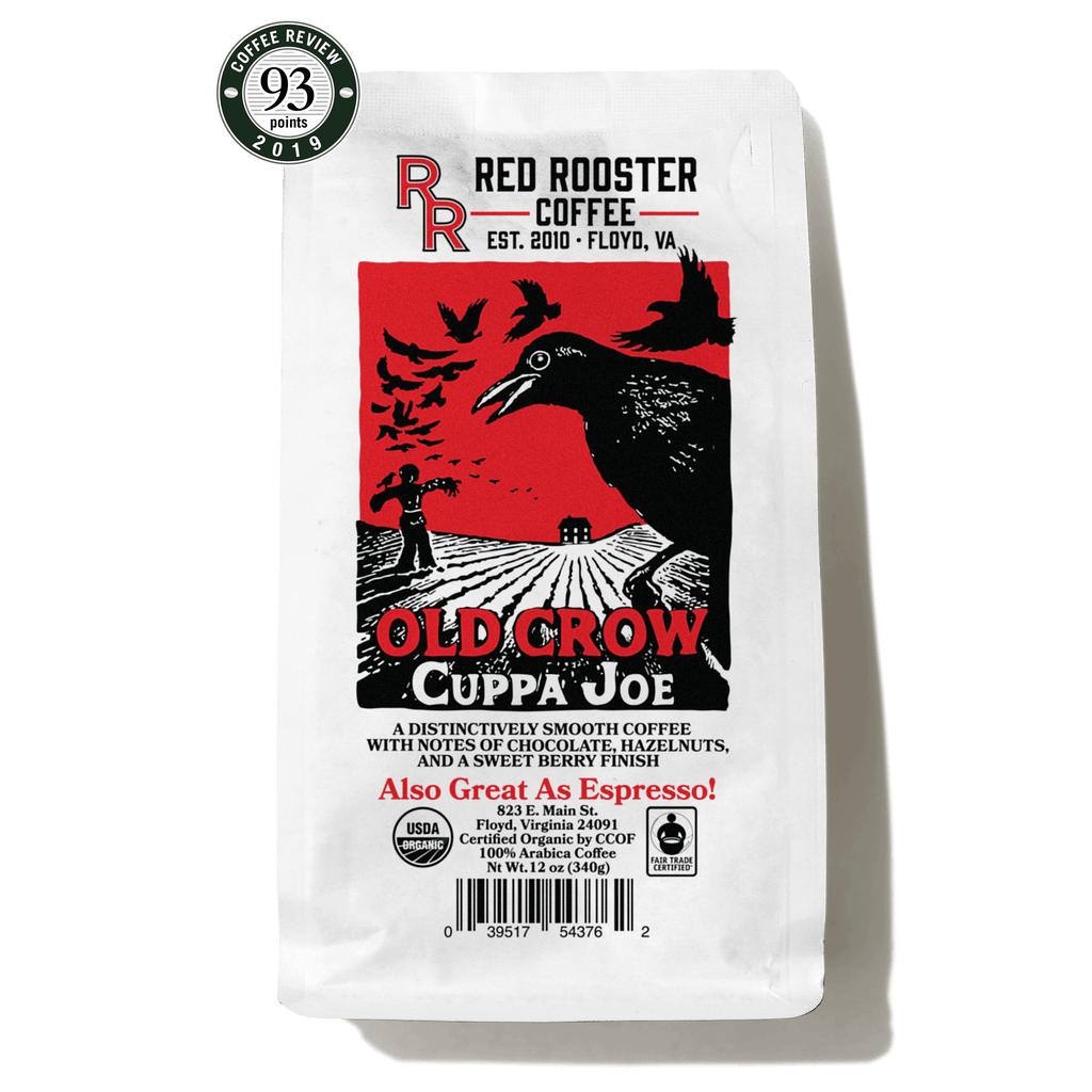 Red Rooster Coffee package Old Crow Cuppa Joe