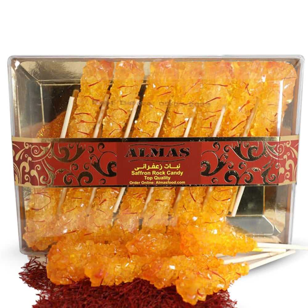Almas Saffron Rock Candy Sticks - Nabat
