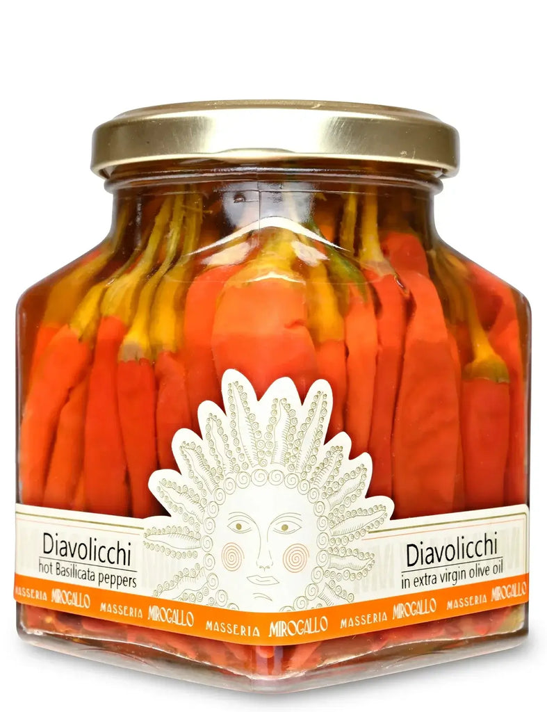 Diavolicchi Hot Peppers in Extra Virgin Olive Oil — Masseria Mirogallo (Basilicata, Italy)